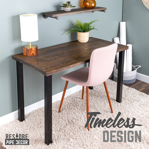 Skyline Trail Brown Solid Wood Desk with 28 in. High-Rise Legs - Sweatfully