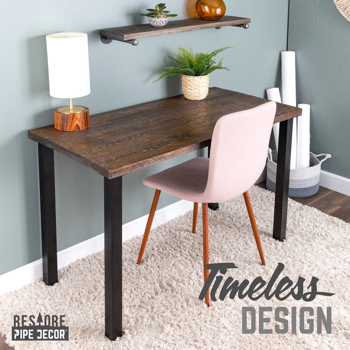 Skyline Trail Brown Solid Wood Desk with 28 in. High-Rise Legs - Sweatfully