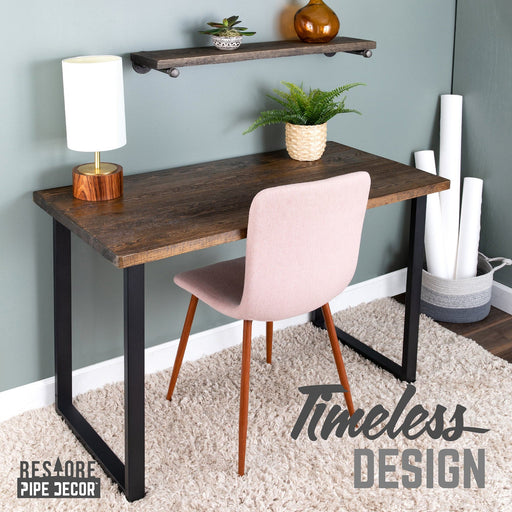 Skyline Trail Brown Solid Wood Desk with 28 in. Landscape Legs - Sweatfully