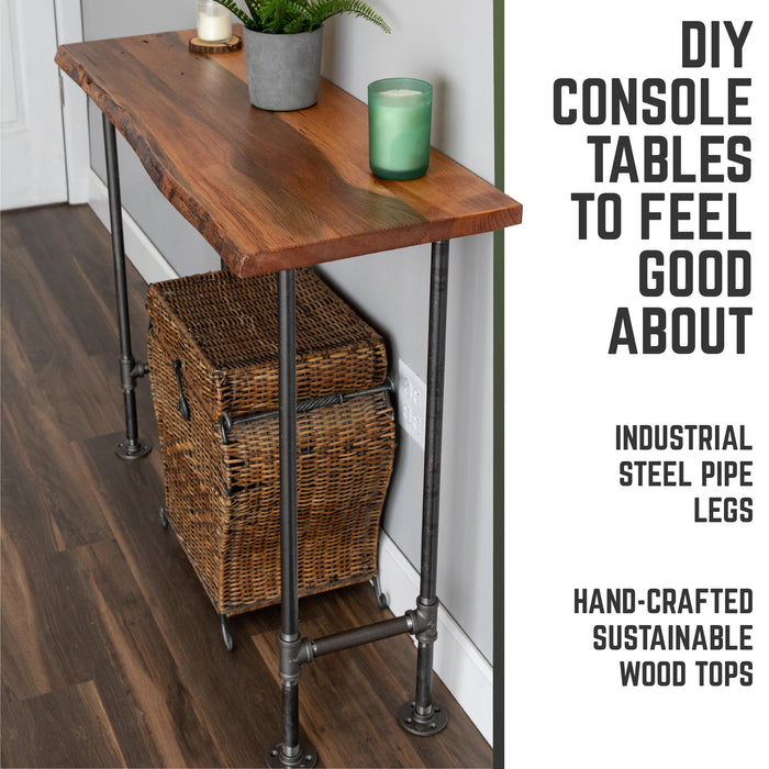 RESTORE Sunset Cedar Solid Live Edge Wood Console Table - Sweatfully