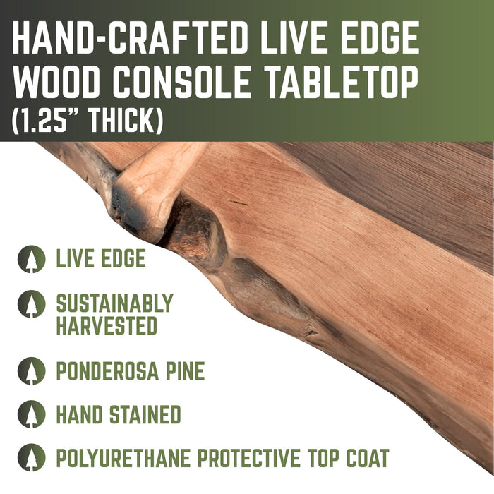 RESTORE Sunset Cedar Solid Live Edge Wood Console Table - Sweatfully
