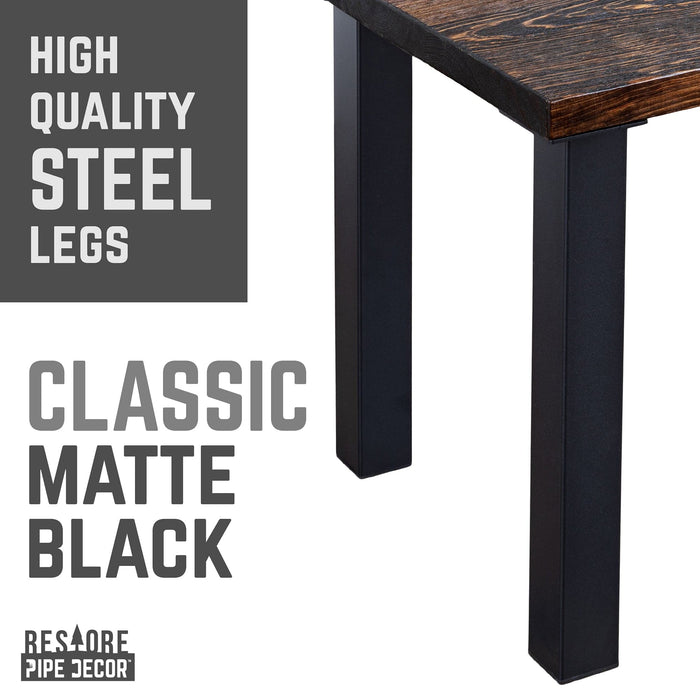 Skyline Boulder Black Solid End Table with 18 in. High-Rise Legs - Sweatfully