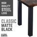 Skyline Boulder Black Solid End Table with 18 in. High-Rise Legs - Sweatfully