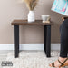 Skyline Boulder Black Solid End Table with 18 in. Landscape Legs - Sweatfully