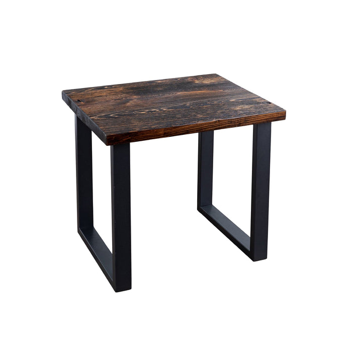 Skyline Boulder Black Solid End Table with 18 in. Landscape Legs - Sweatfully