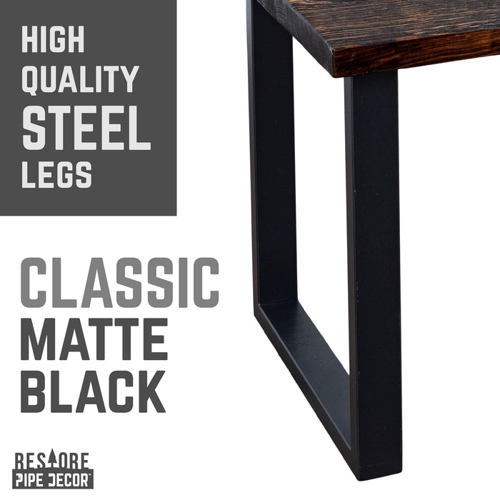 Skyline Boulder Black Solid End Table with 18 in. Landscape Legs - Sweatfully