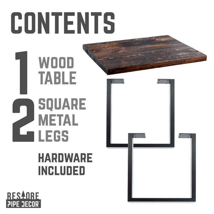 Skyline Boulder Black Solid End Table with 18 in. Landscape Legs - Sweatfully