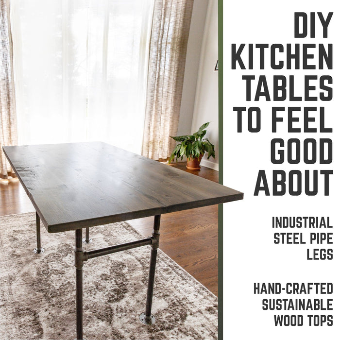 RESTORE Riverstone Grey Solid Wood Dining Table - Sweatfully