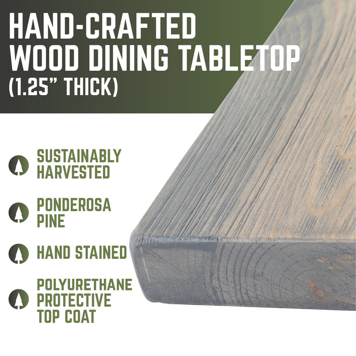 RESTORE Riverstone Grey Solid Wood Dining Table - Sweatfully