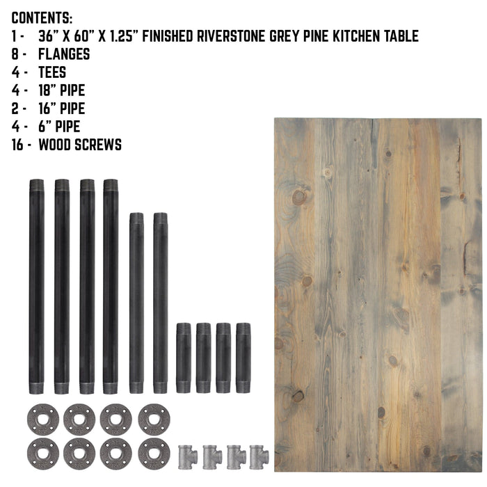 RESTORE Riverstone Grey Solid Wood Dining Table - Sweatfully