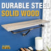 24 in. Wall Mounted Clothing Rack with Wood Shelf, Riverstone Grey - Sweatfully
