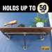 24 in. Wall Mounted Clothing Rack with Wood Shelf, Trail Brown - Sweatfully