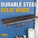 36 in. Wall Mounted Clothing Rack with Wood Shelf, Boulder Black - Sweatfully