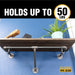 36 in. Wall Mounted Clothing Rack with Wood Shelf, Boulder Black - Sweatfully