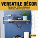 36 in. Wall Mounted Clothing Rack with Wood Shelf, Riverstone Grey - Sweatfully