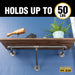 36 in. Wall Mounted Clothing Rack with Wood Shelf, Trail Brown - Sweatfully