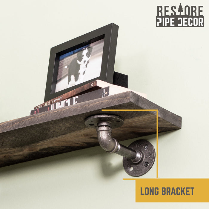 RESTORE Boulder Black 24 in. Shelves with L-Shaped Brackets - Sweatfully