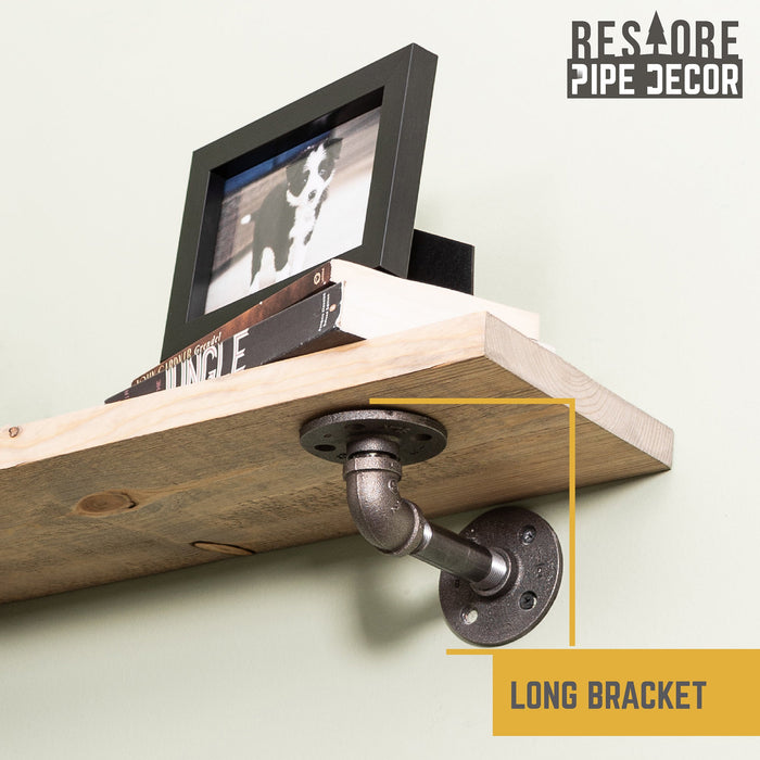 RESTORE Driftwood Tan 24 in. Shelves with L-Shaped Brackets - Sweatfully