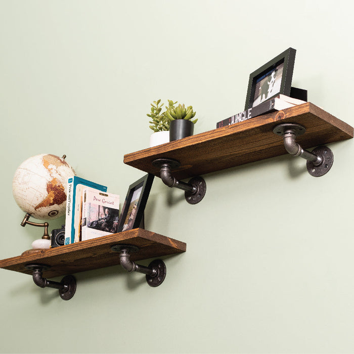 RESTORE Autumn Brown 24 in. Shelves with L-Shaped Brackets - Sweatfully