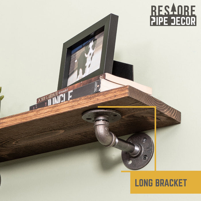 RESTORE Sunset Brown 24 in. Shelves with L-Shaped Brackets - Sweatfully