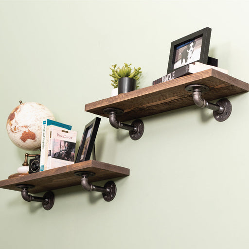 RESTORE Sunset Brown 24 in. Shelves with L-Shaped Brackets - Sweatfully