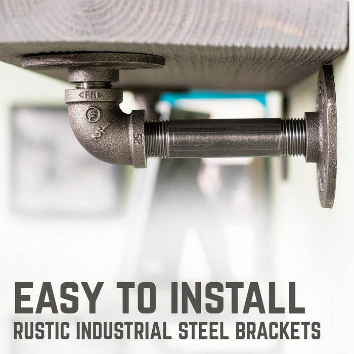 RESTORE Riverstone Grey 24 in. Shelves with L-Shaped Brackets - Sweatfully