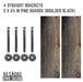RESTORE Boulder Black 24 in. Shelves with Straight Brackets - Sweatfully