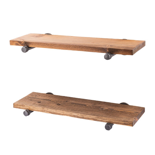 RESTORE Autumn Brown 24 in. Shelves with Straight Brackets - Sweatfully