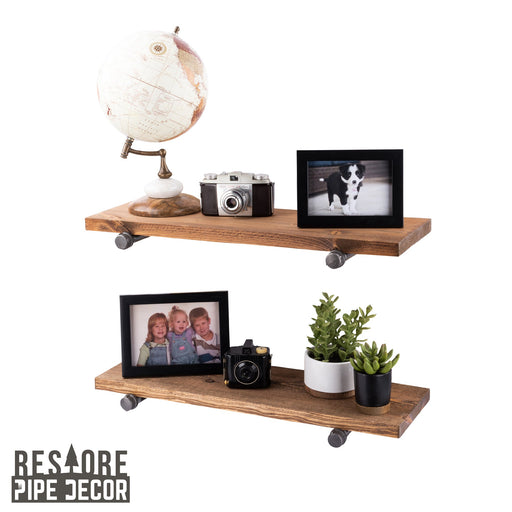 RESTORE Autumn Brown 24 in. Shelves with Straight Brackets - Sweatfully