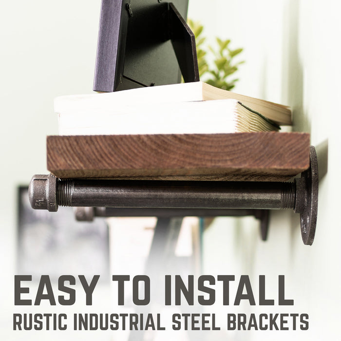 RESTORE Autumn Brown 24 in. Shelves with Straight Brackets - Sweatfully