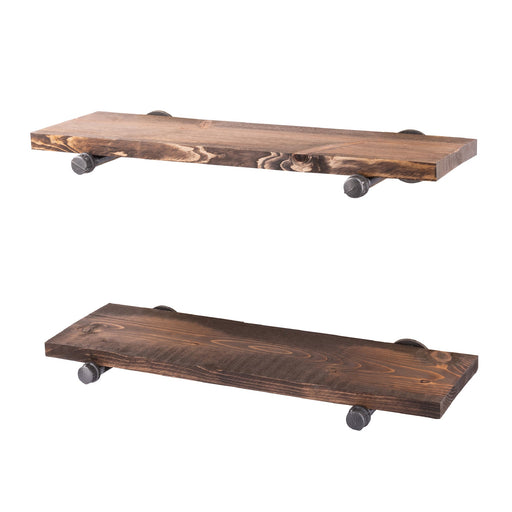 RESTORE Trail Brown 24 in. Shelves with Straight Brackets - Sweatfully