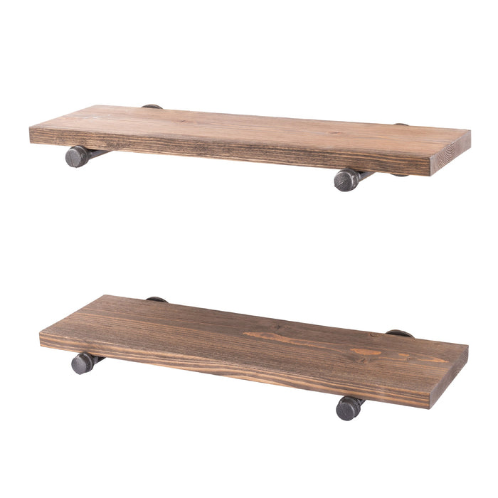 RESTORE Sunset Brown 24 in. Shelves with Straight Brackets - Sweatfully