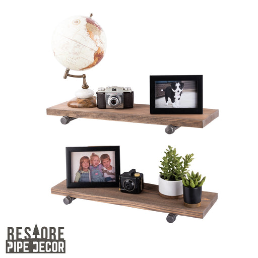 RESTORE Sunset Brown 24 in. Shelves with Straight Brackets - Sweatfully