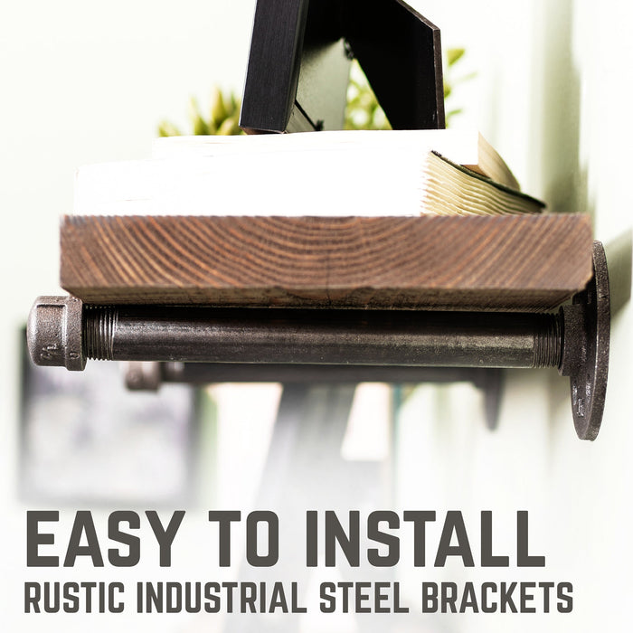 RESTORE Sunset Brown 24 in. Shelves with Straight Brackets - Sweatfully