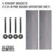 RESTORE Riverstone Grey 24 in. Shelves with Straight Brackets - Sweatfully