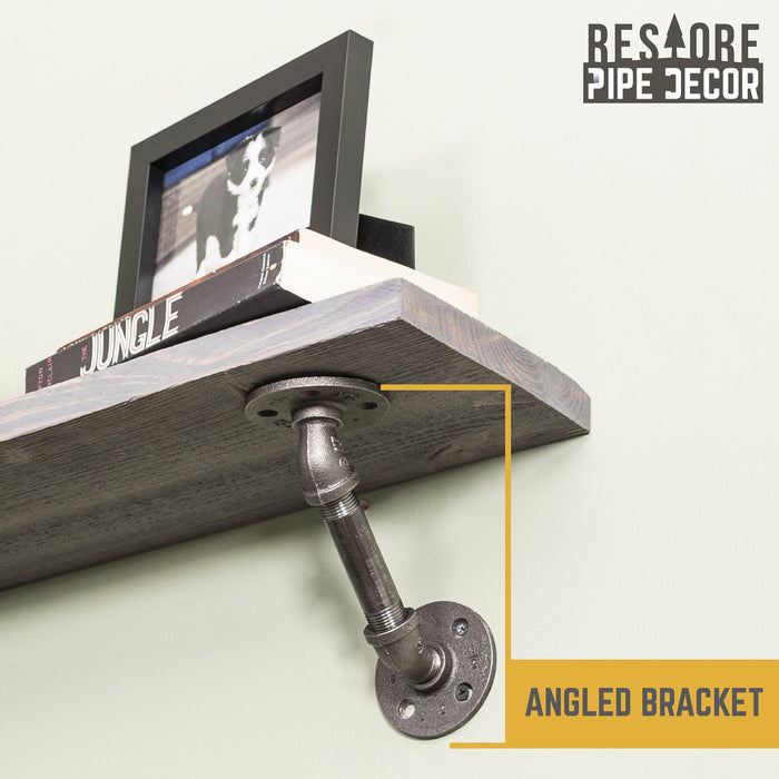 RESTORE Riverstone Grey 36 in. Shelves with Angled Brackets - Sweatfully