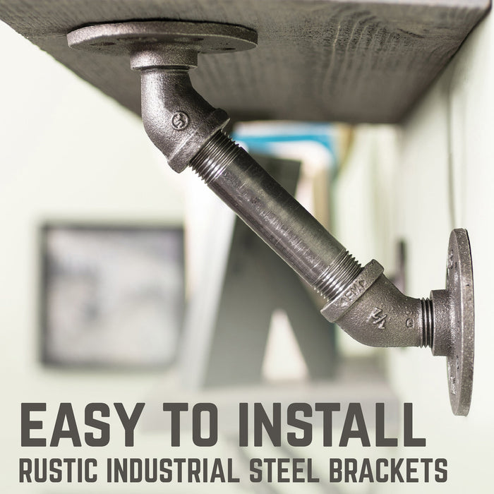RESTORE Riverstone Grey 36 in. Shelves with Angled Brackets - Sweatfully
