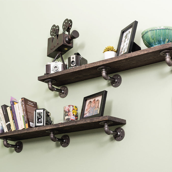 RESTORE Boulder Black 36 in. Shelves with L-Shaped Brackets - Sweatfully