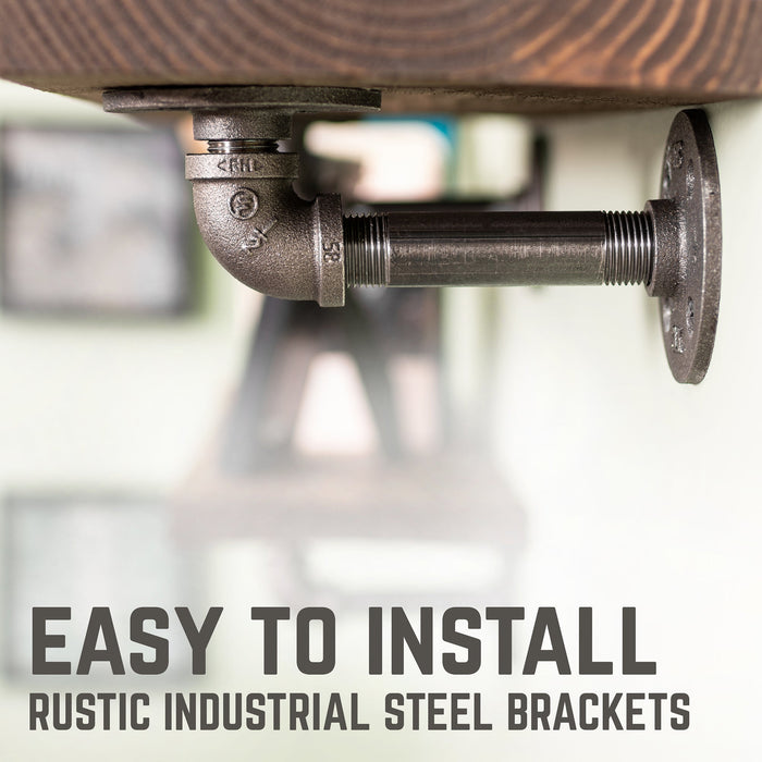 RESTORE Trail Brown 36 in. Shelves with L-Shaped Brackets - Sweatfully