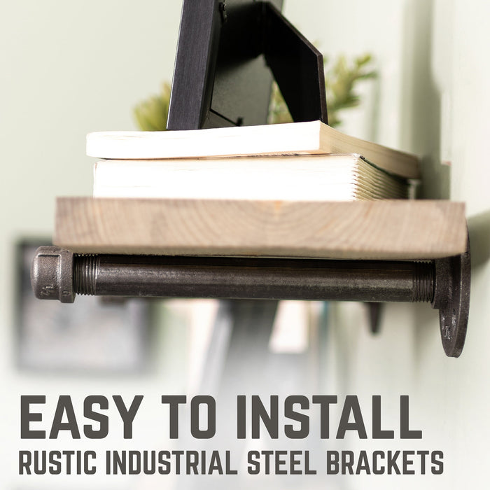 RESTORE Driftwood Tan 36 in. Shelves with Straight Brackets - Sweatfully