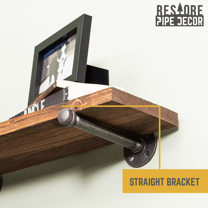 RESTORE Autumn Brown 36 in. Shelves with Straight Brackets - Sweatfully