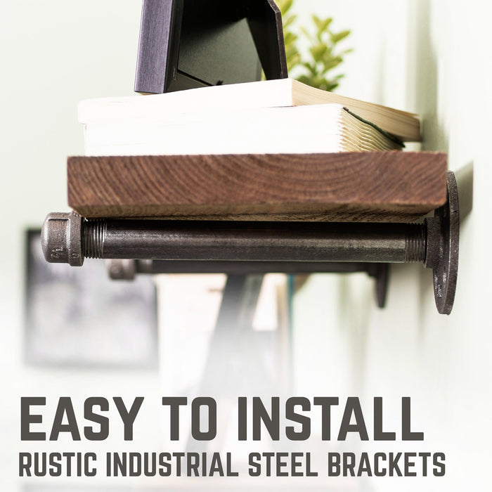 RESTORE Autumn Brown 36 in. Shelves with Straight Brackets - Sweatfully