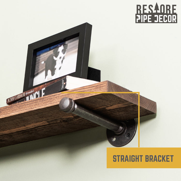 RESTORE Sunset Brown 36 in. Shelves with Straight Brackets - Sweatfully