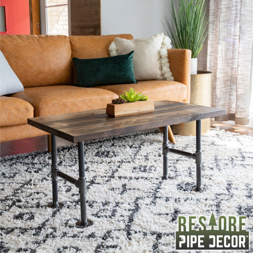 RESTORE Trail Brown Solid Wood Coffee Table - Sweatfully