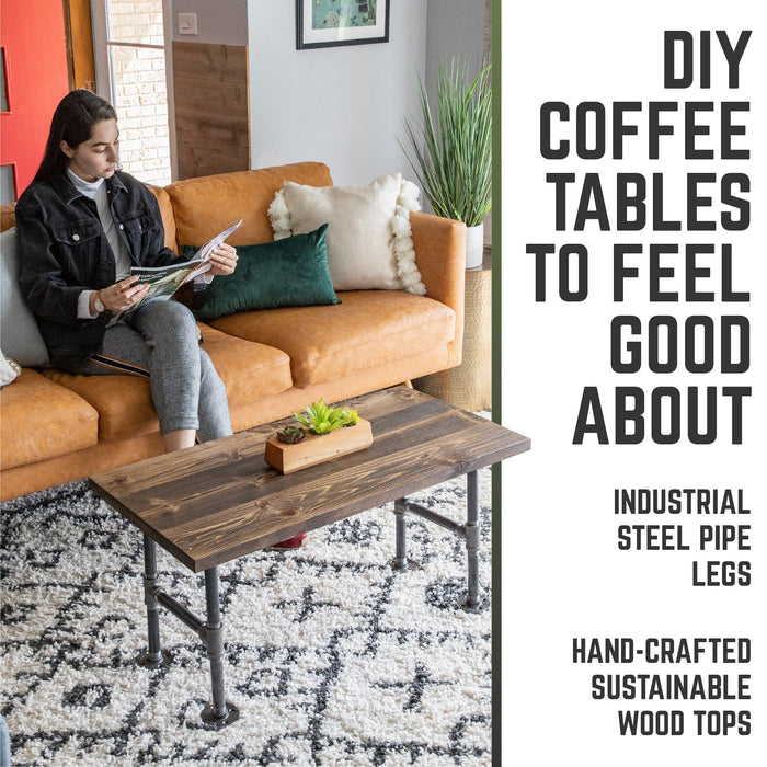 RESTORE Trail Brown Solid Wood Coffee Table - Sweatfully