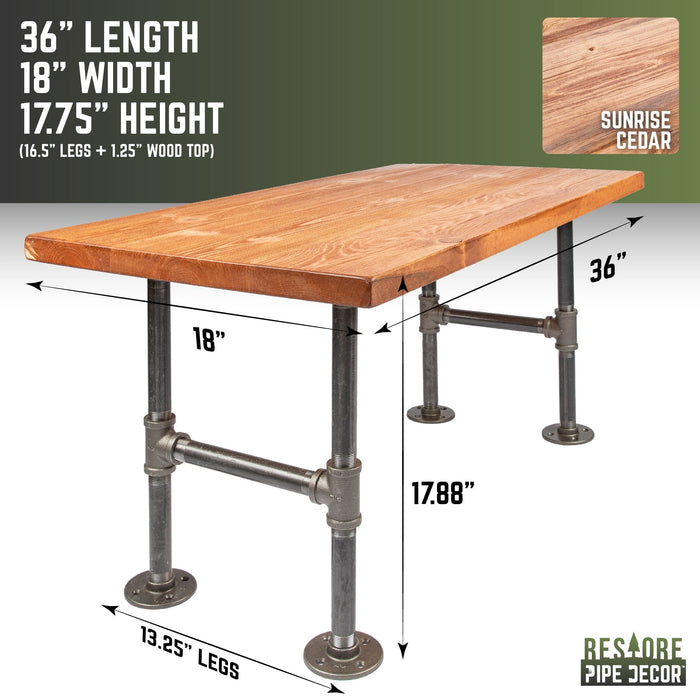 RESTORE Sunset Cedar Solid Wood Coffee Table - Sweatfully