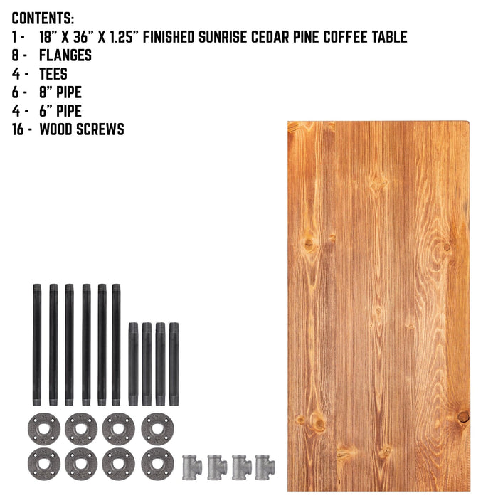 RESTORE Sunset Cedar Solid Wood Coffee Table - Sweatfully