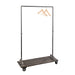 59 ½ in. Rolling Single Rod Clothing Rack with Wood Shelf, Boulder Black - Sweatfully