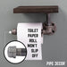 6 in. Wall-Mounted Pipe Toilet Paper Holder with Wood Shelf, Boulder Black - Sweatfully