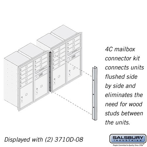 Salsbury Recessed Mounted 4C Horizontal Mailbox Connector Kit - for 10 Door High Units - Sweatfully